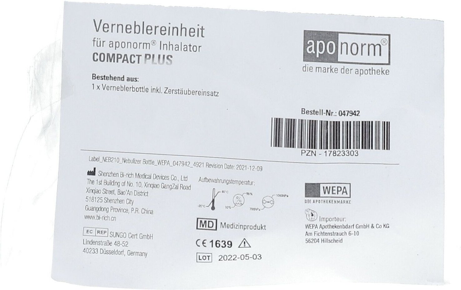 Aponorm Inhalator Compact Plus Verneblereinheit