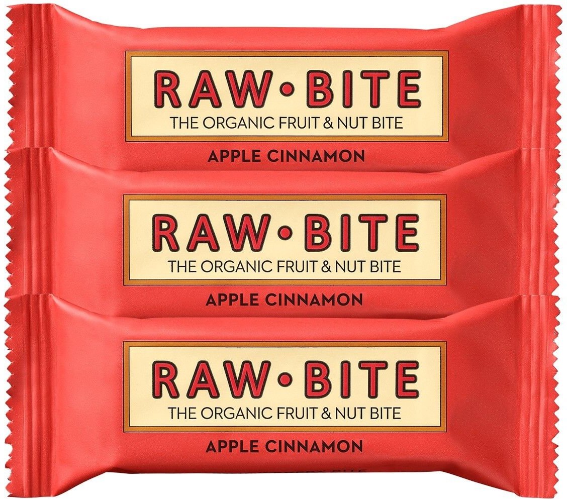 Rawbite Bio Riegel, Apfel-Zimt 3x50 g Riegel