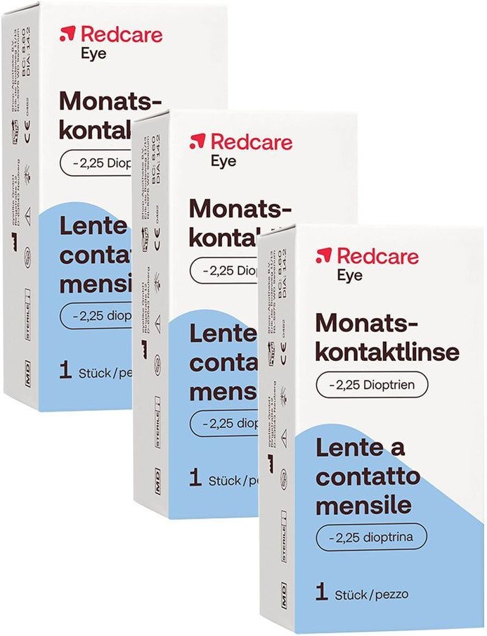 Redcare Monatslinse -2,25 3er-Pack 3x1 St Kontaktlinsen