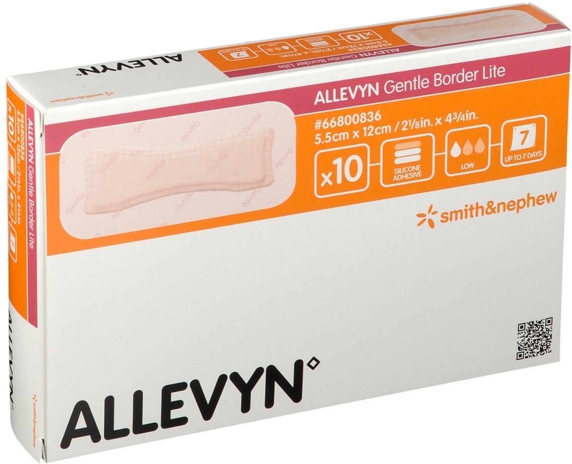 Allevyn Gentle Border Lite 5,5x12 cm Schaumverb. 10 St Verband
