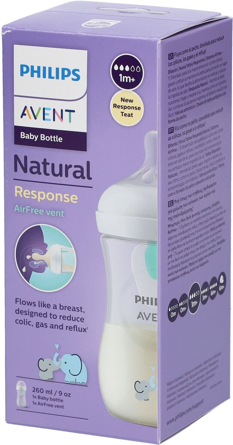 Philips Avent Natural Response Airfree-Ventiel Zuigfles Olifant Scy673/81 1 St Flaschen