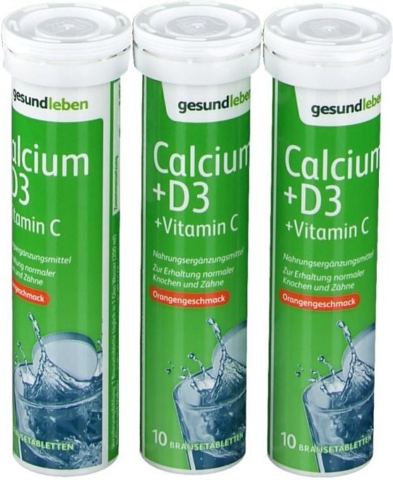 Gesund Leben Calcium 800 mg+D3+Vitamin C Br.-Tabl. 3x10 St Brausetabletten