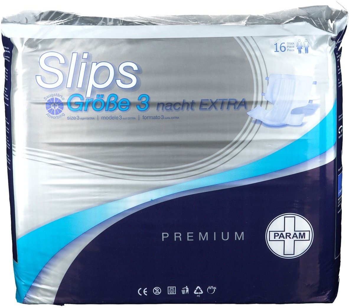 Param Slip Premium Nacht extra Gr.3 16 St Einweghosen