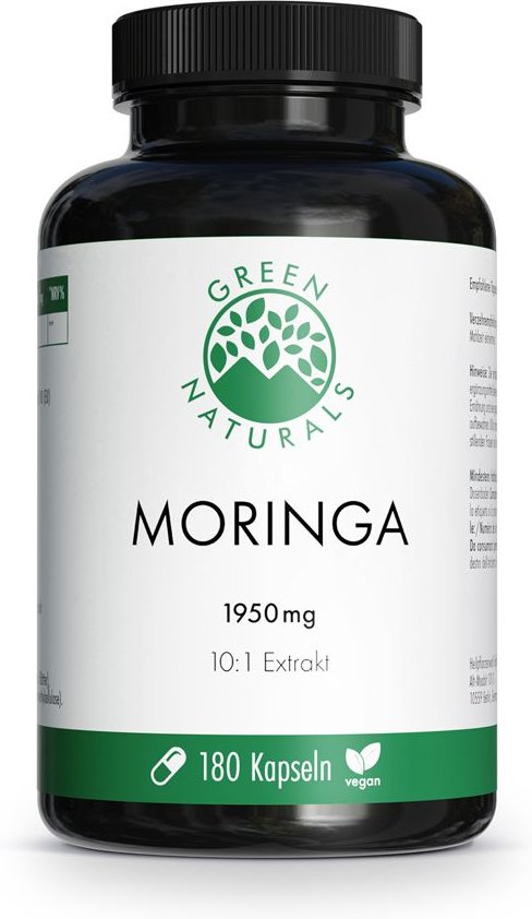 Green Naturals Moringa 1950 mg Kapseln vegan 180 St