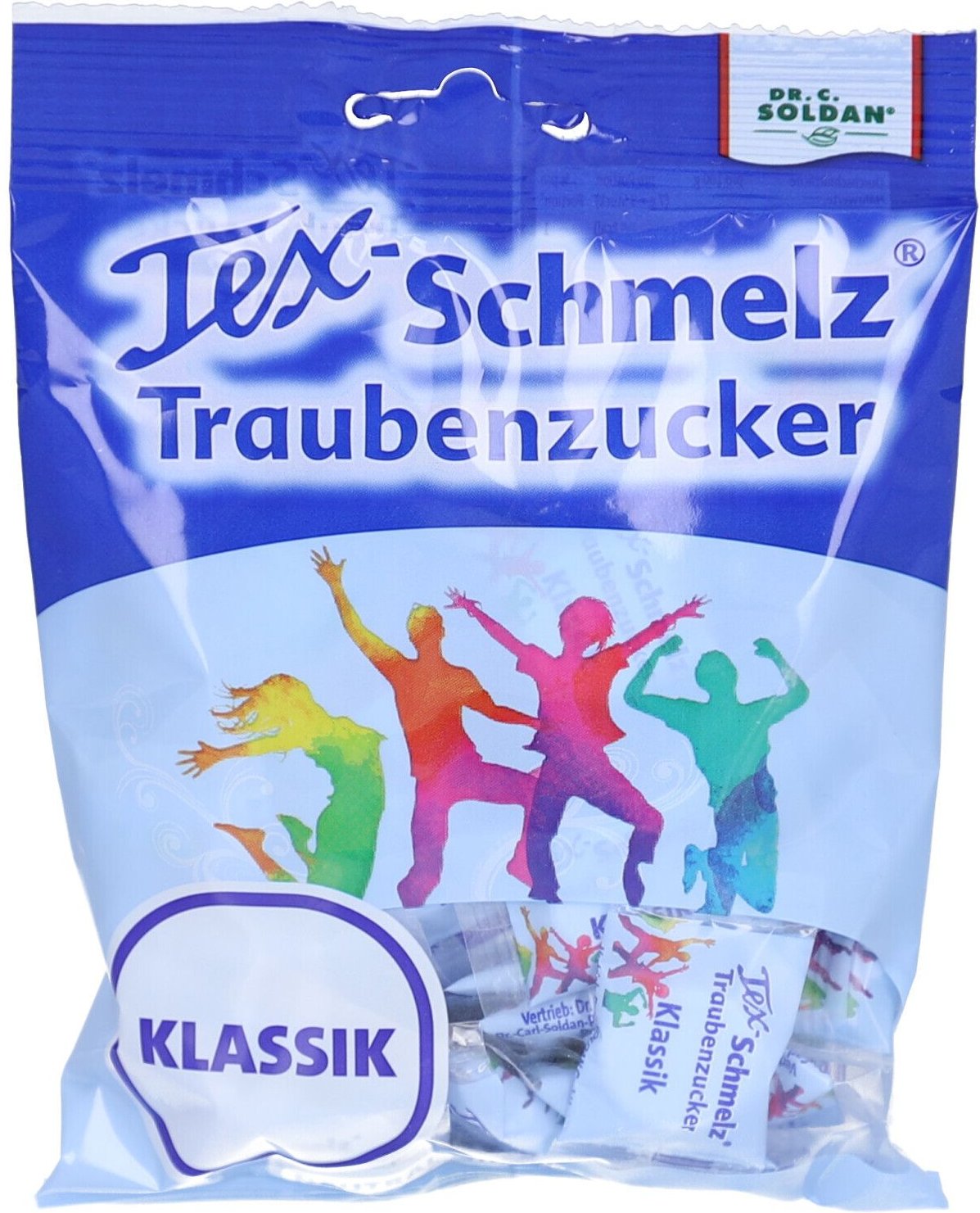 Soldan Tex Schmelz Traubenzucker Klassik Beutel 75 g Kautabletten