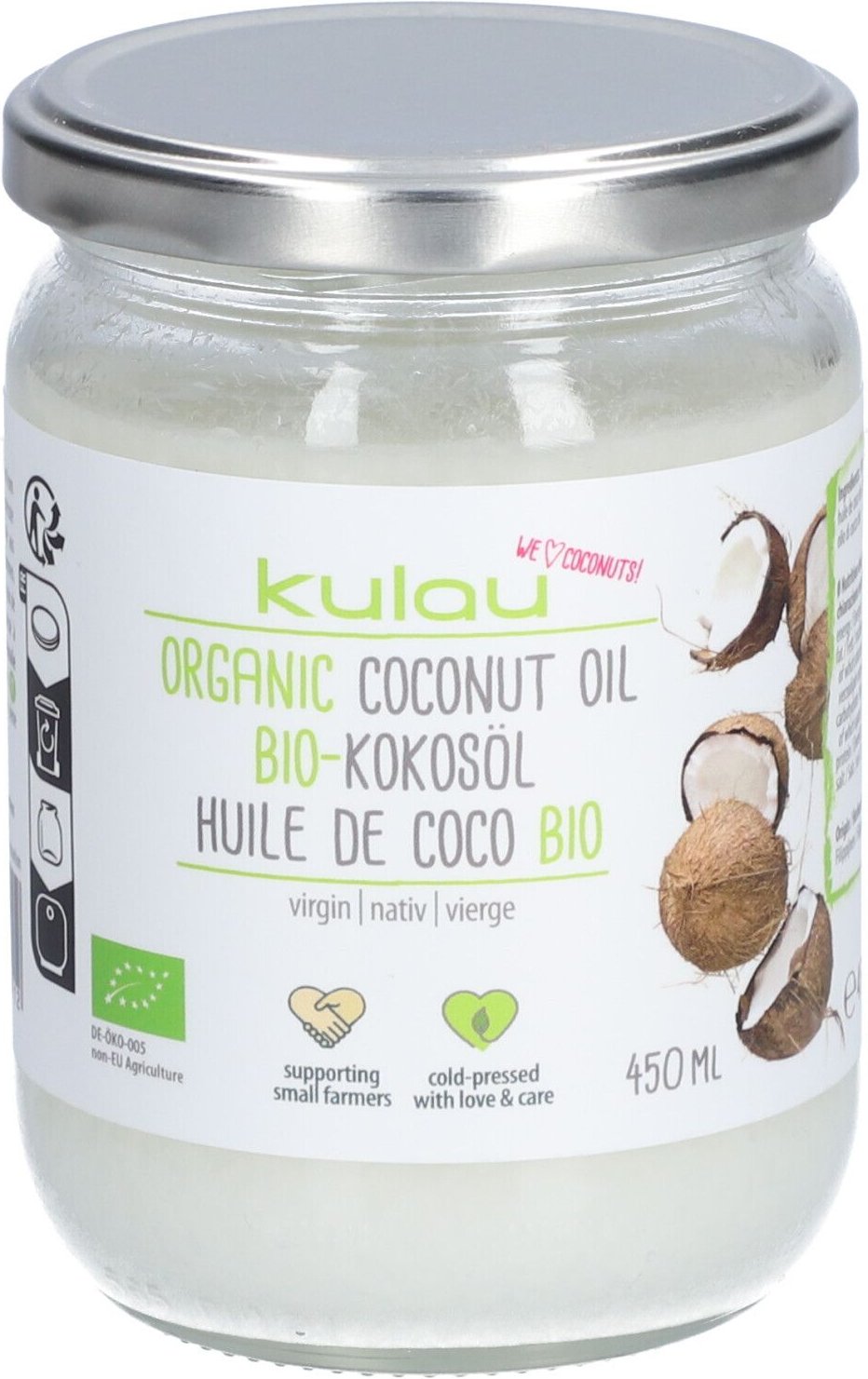 Kulau Bio Kokosöl RAW 450 ml Öl