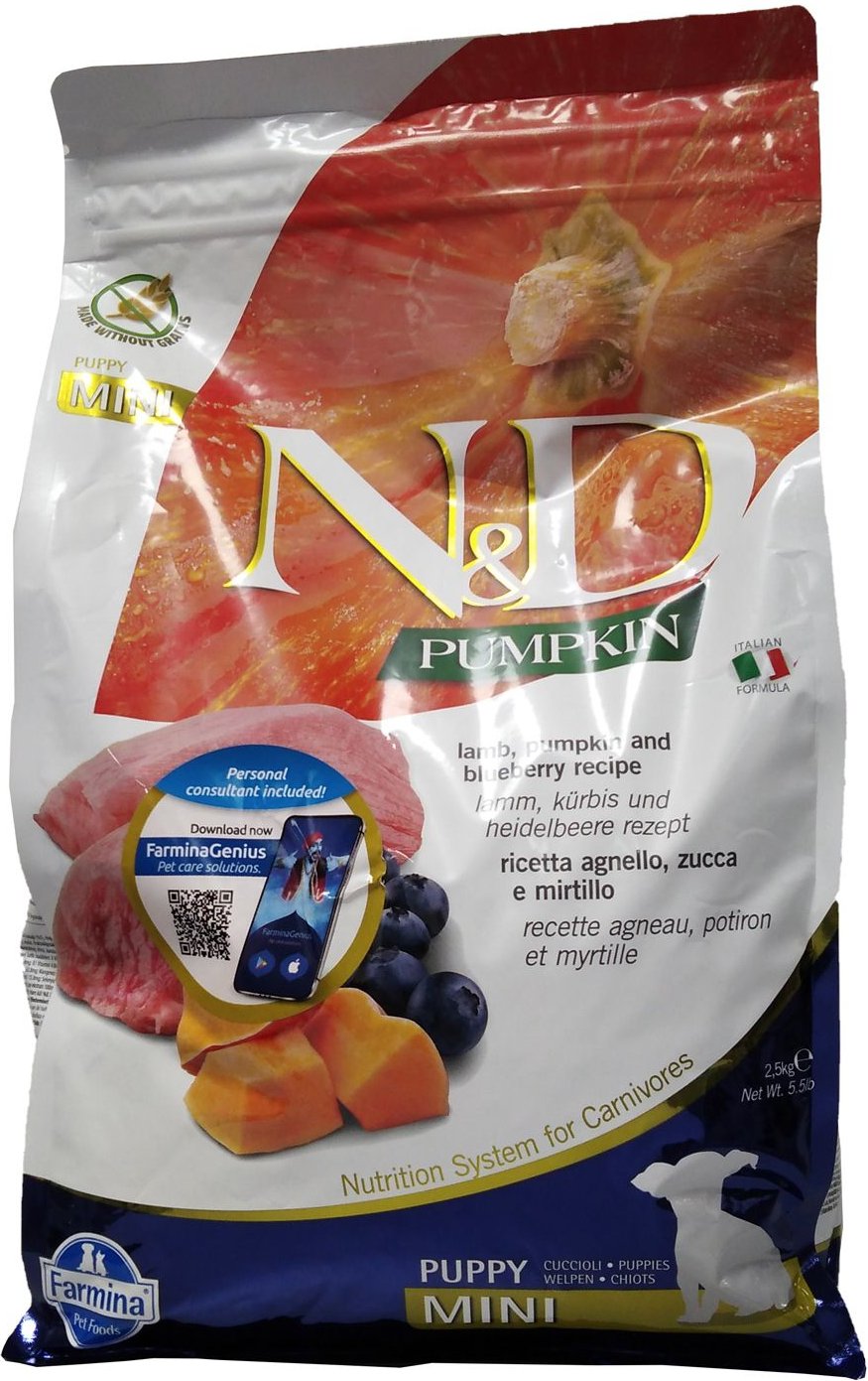 N&D GF P Lamb&Blu PU Mini2,5Kg 2500 g Futter