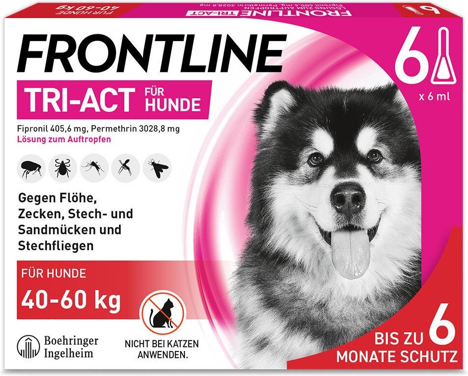 Frontline Tri-Act Lsg.z.Auftropfen f.Hunde 40-60kg 6 St Einzeldosispipetten