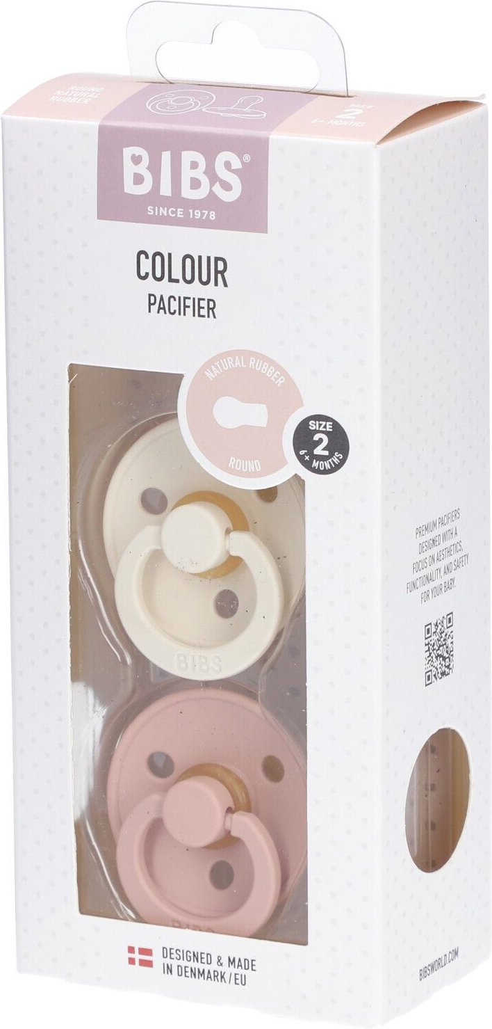Bibs Fopspeen Ivory/Blush Duo 6-18 2 St Schnuller