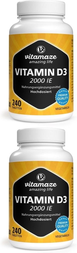 Vitamin D3 2.000 I.e. vegetarisch Tabletten 2x 2x240 St