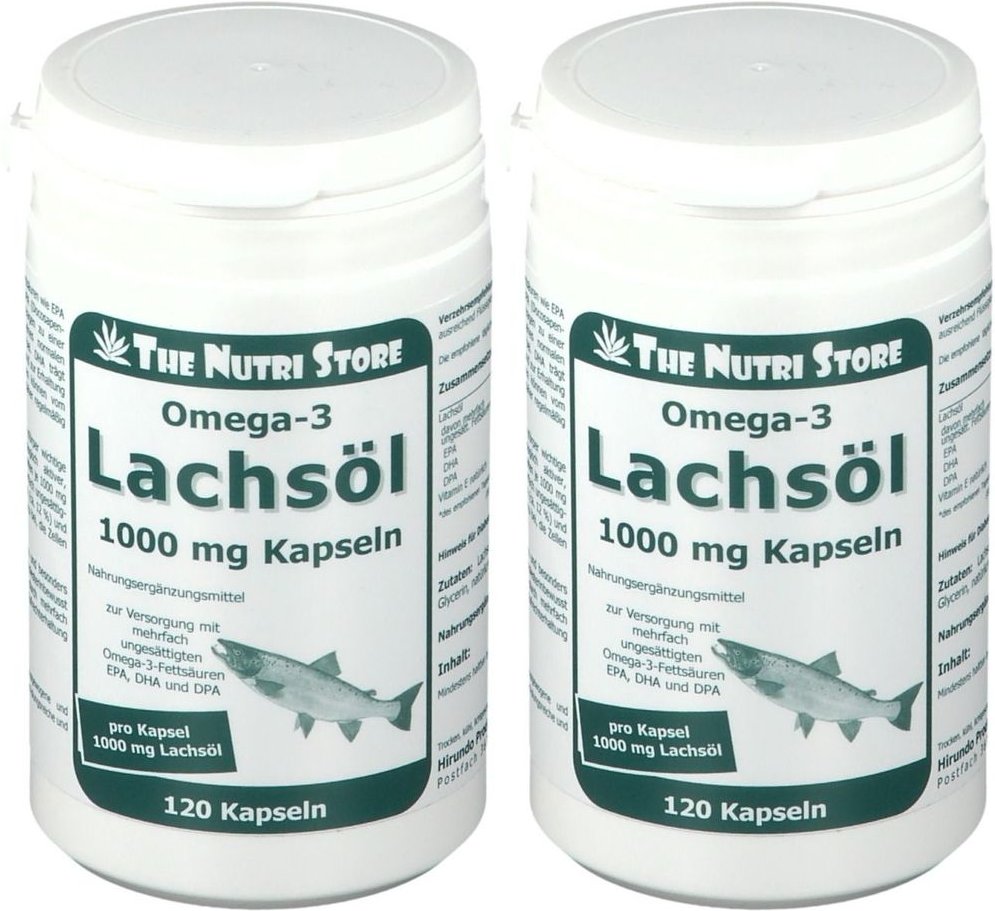 Omega-3 Lachsöl 1000 mg Kapseln x2 2x120 St