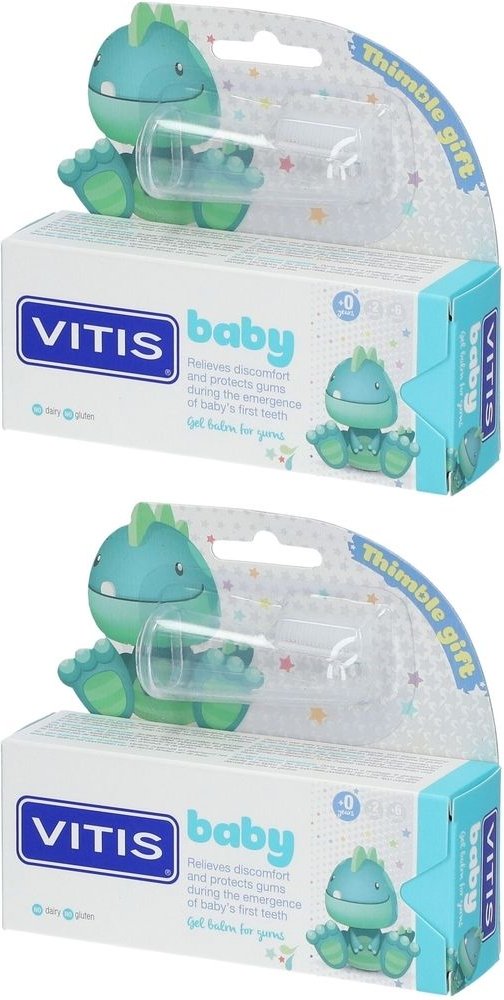 Vitis Baby Gel+Fingerzahnbürste Zahngel 2x 2x30 ml