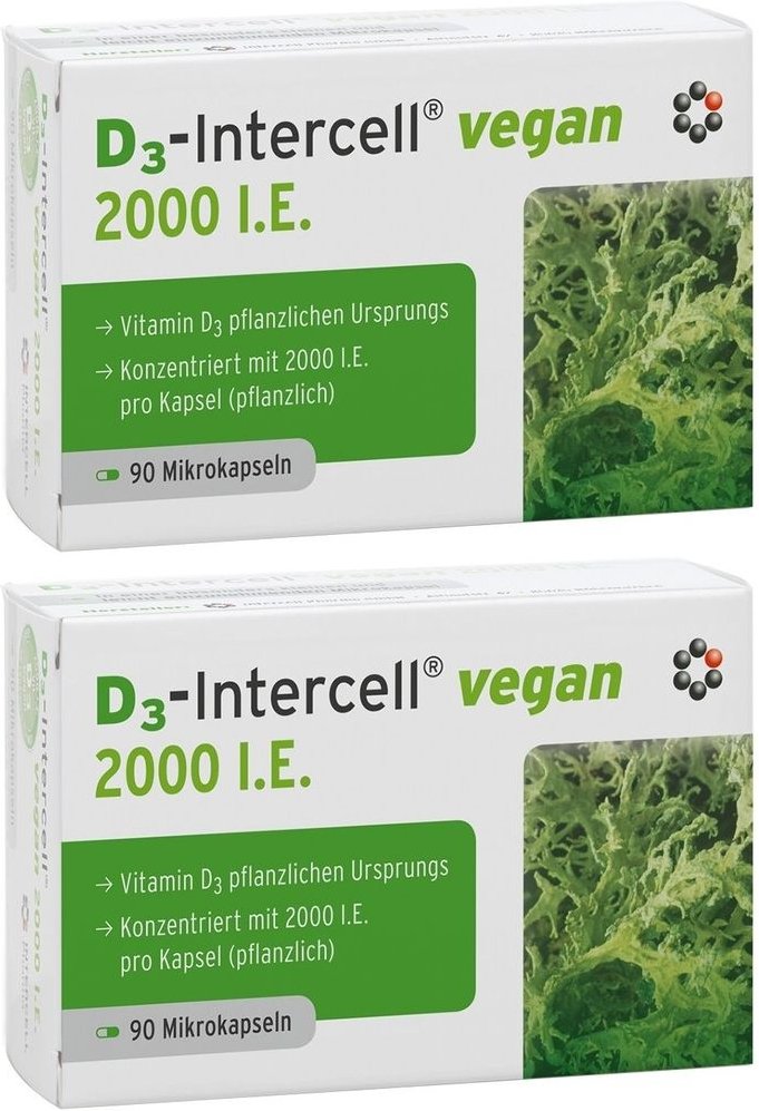D3-Intercell vegan 2.000 I.e. Kapseln 2x 2x90 St