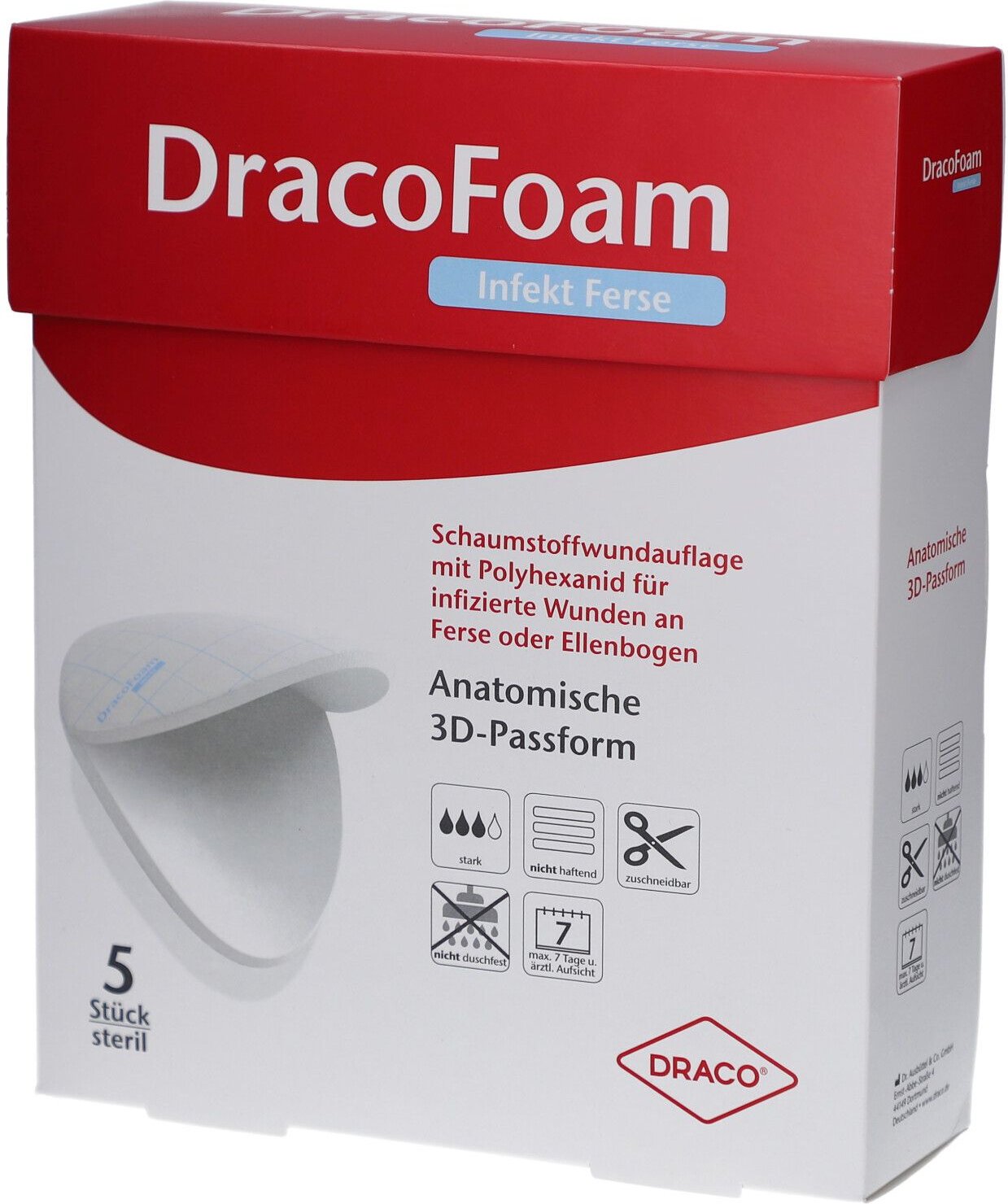 Dracofoam Infekt Schaumst.Wundauf.Ferse 5 St Verband