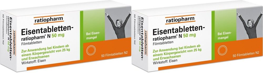 Eisentabletten-ratiopharm N 50 mg Filmtabletten Doppelpack 2x100 St