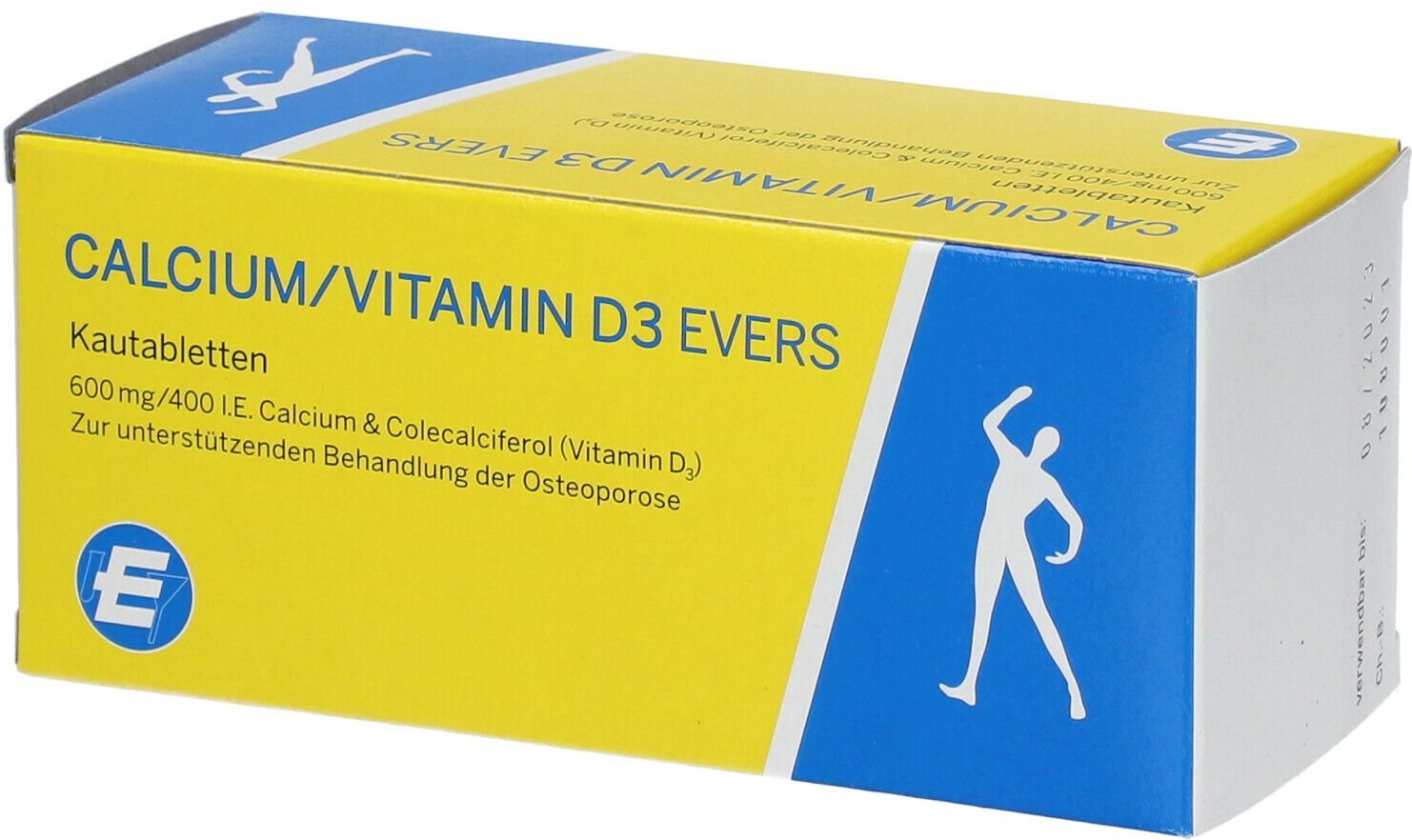 Calcium/Vitamin D3 Evers 600 mg/400 I.E Kautabl. 100 St Kautabletten