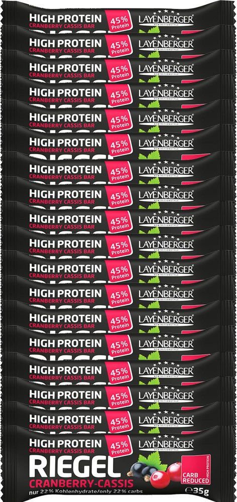 Layenberger LowCarb.one Protein Riegel, Cranberry-Cassis 18x35 g Riegel