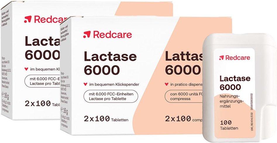 2x Lactase 6000 RedCare 2x2x100 St Tabletten