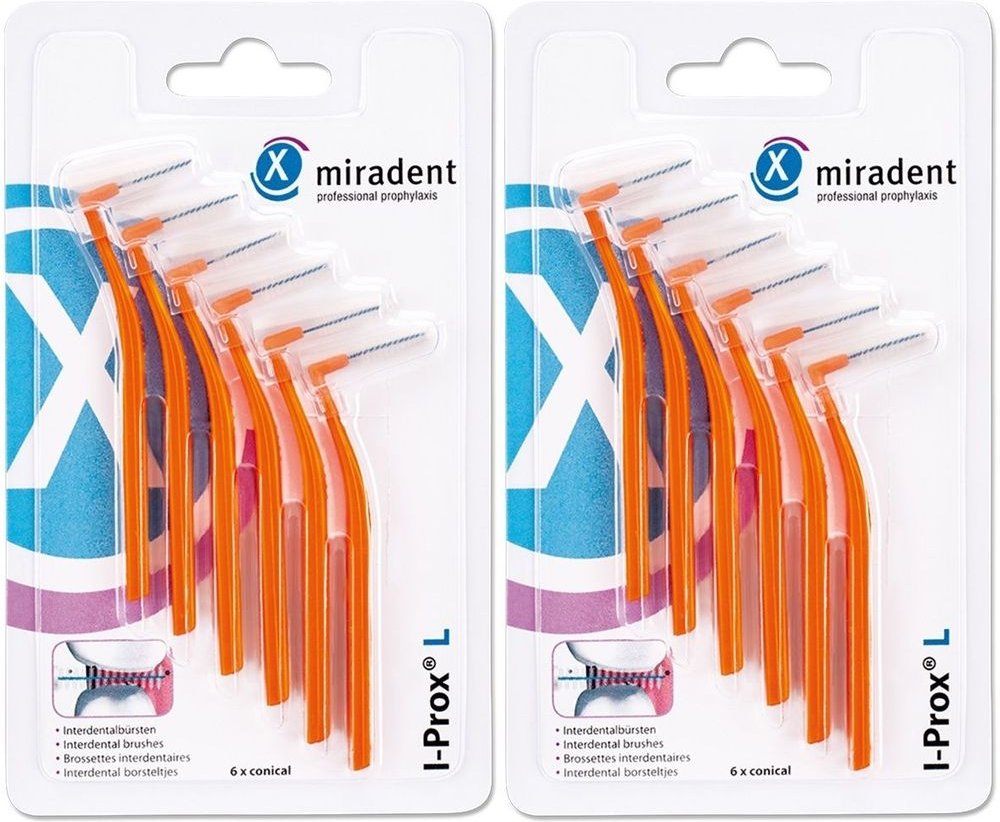 Miradent I-PROx L 0.8 Oran x2 2x6 St Zahnbürste