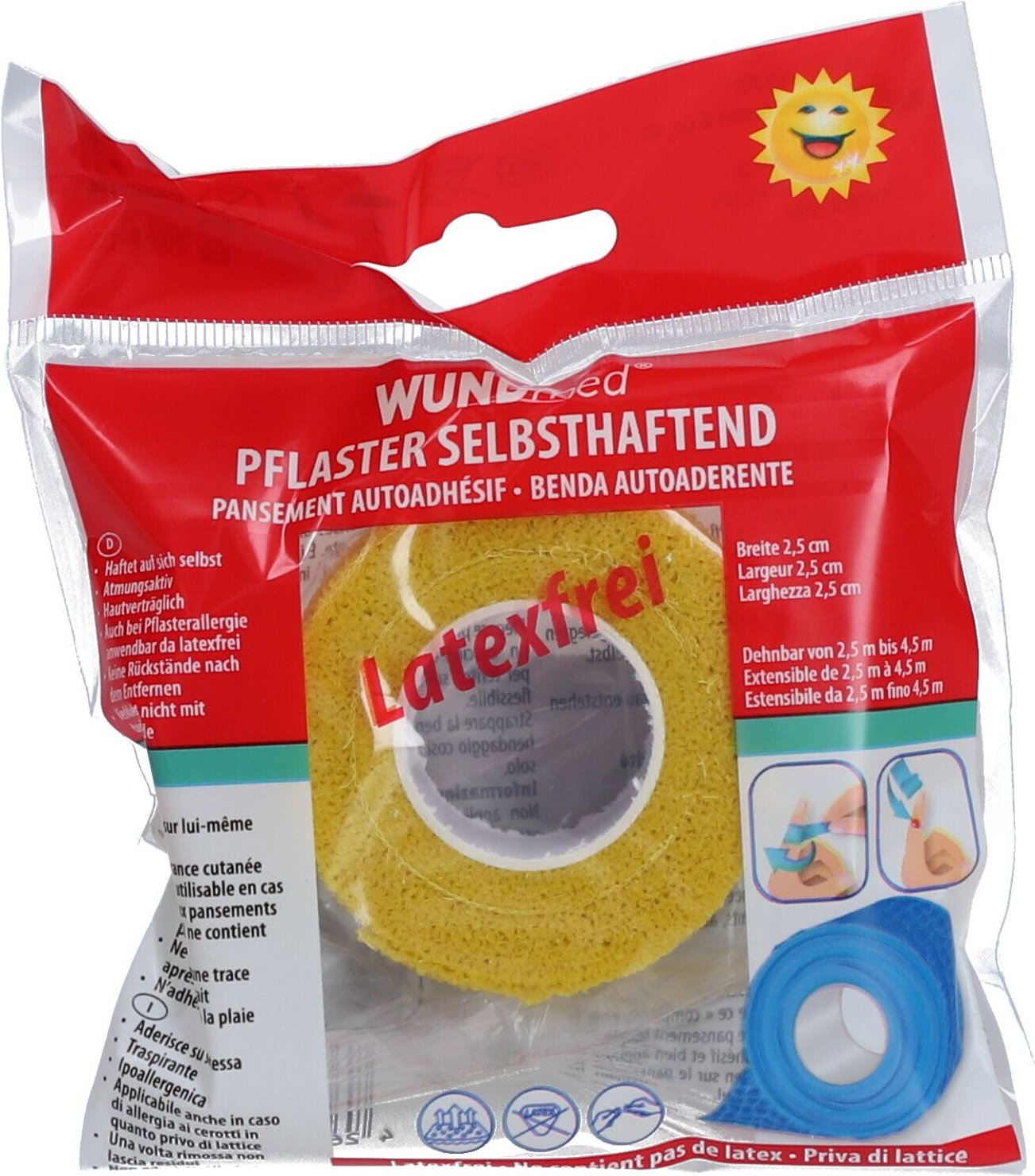 Thumbnail - Pflaster selbsthaftend dehnbar 2,5 cmx2,5 m Rolle 1 St