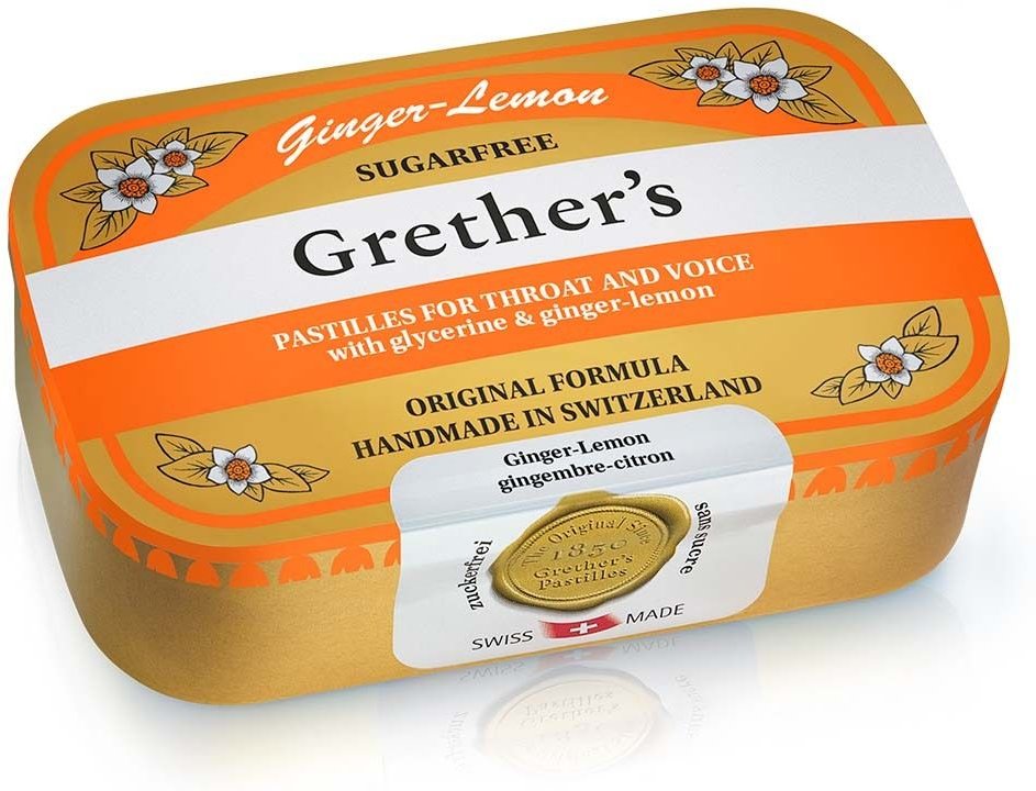 Grethers Ginger Lemon zuckerfrei Pastillen Dose 110 g