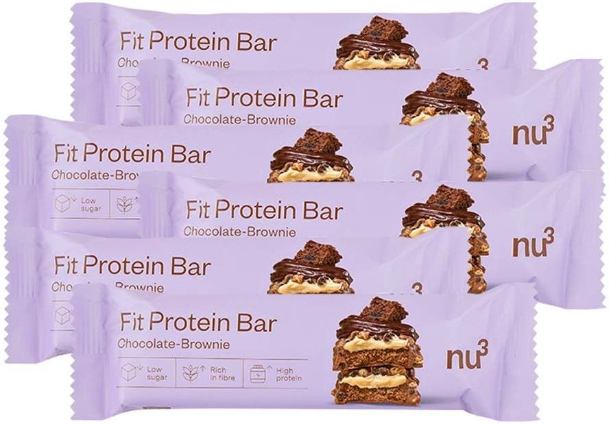 6 x nu3 Fit Protein Bar, Chocolate-Brownie 6x55 g Riegel