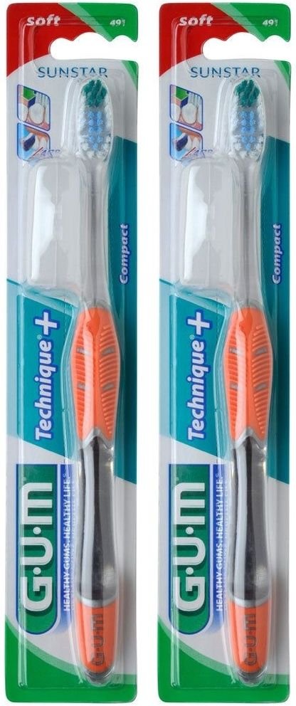 GUM Technique Kompakt Soft x2 2x1 St Zahnbürste