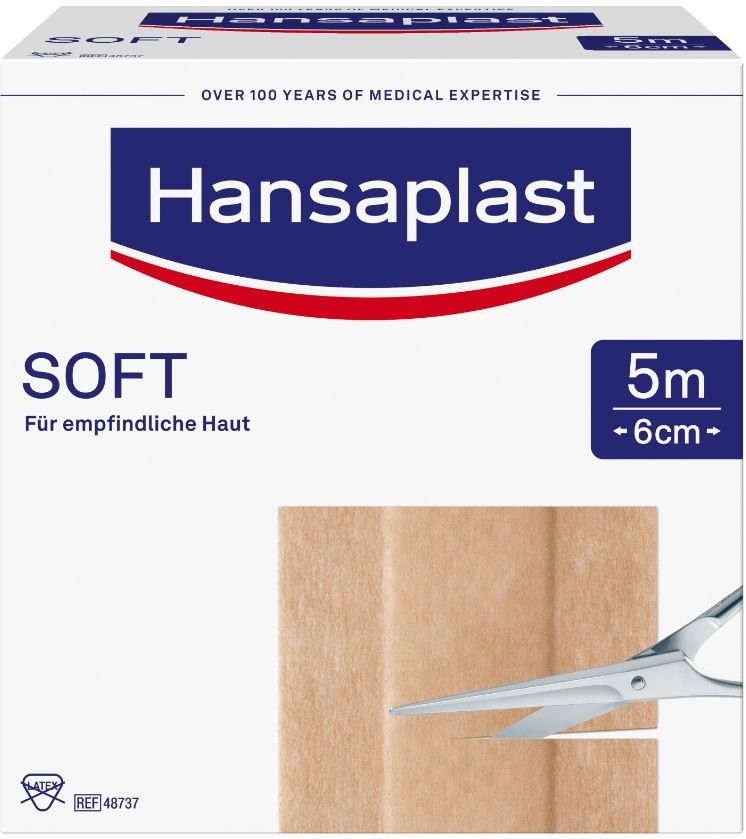 Hansaplast Soft Pflaster 6 cmx5 m Rolle 1 St
