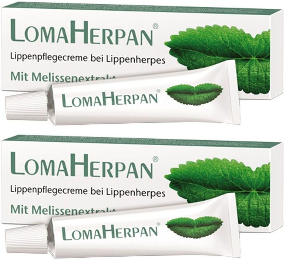 Lomaherpan Lippenpflegecreme mit Melissenextrakt 2x 2x5 ml Creme