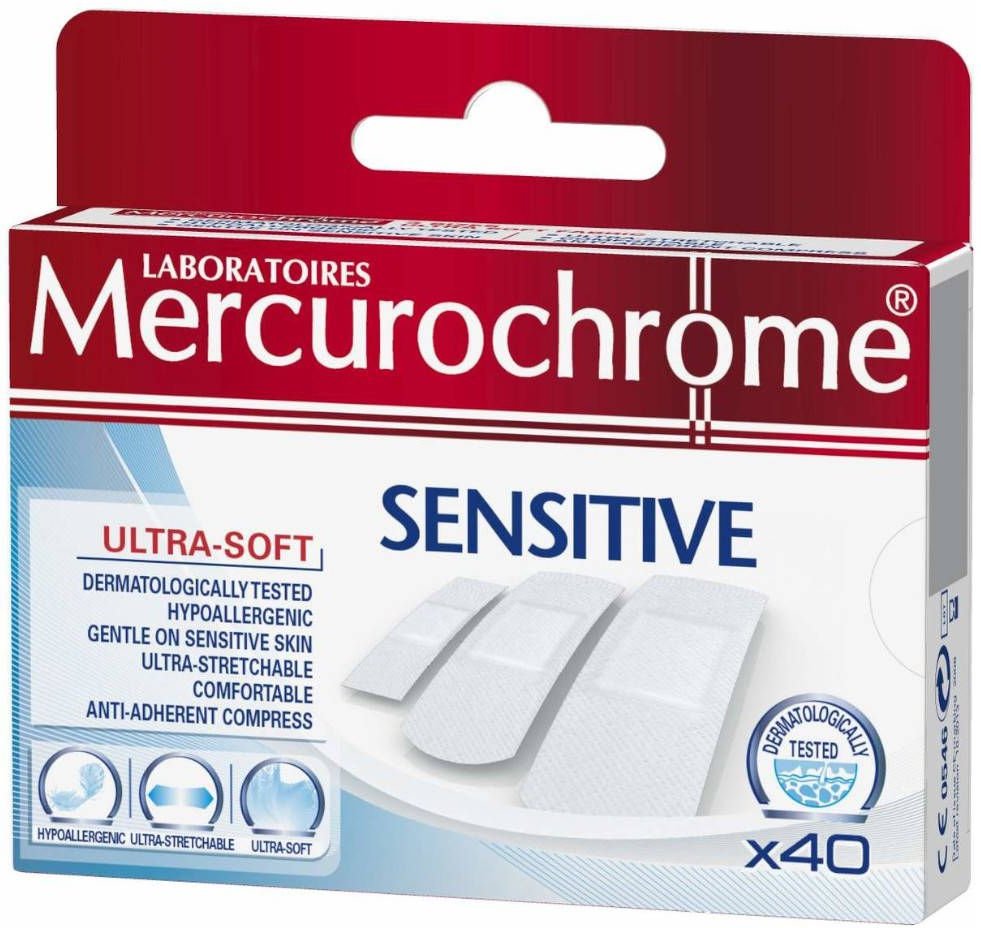 Mercurochrome Pleister Sensitive 40 St Pflaster
