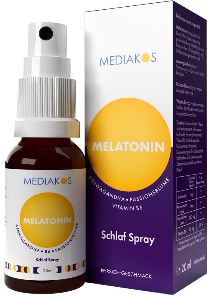 Melatonin Ashwagandha Mediakos Schlaf Spray vegan