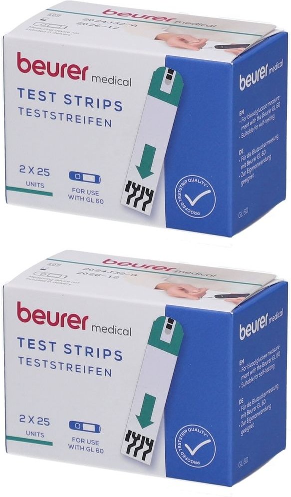 Beurer Gl60 Blutzucker-Teststreifen 2x 2x50 St Teststreifen