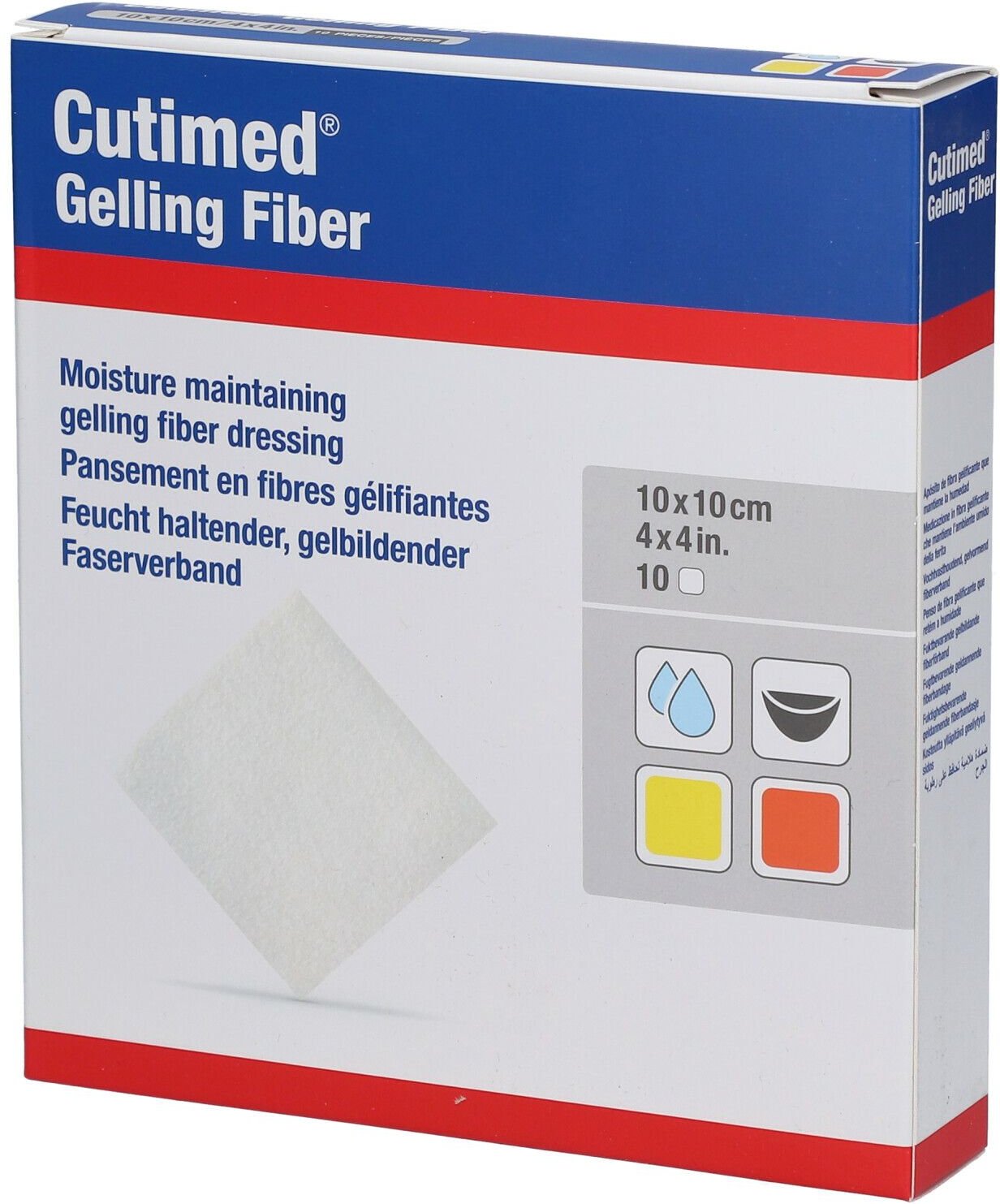 Cutimed Gelling Fiber Kom.10x10 cm Hydrofaserverb. 10 St Kompressen
