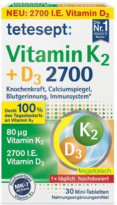 Thumbnail - Tetesept Vitamin K2+D3 2700 Tabletten 30 St