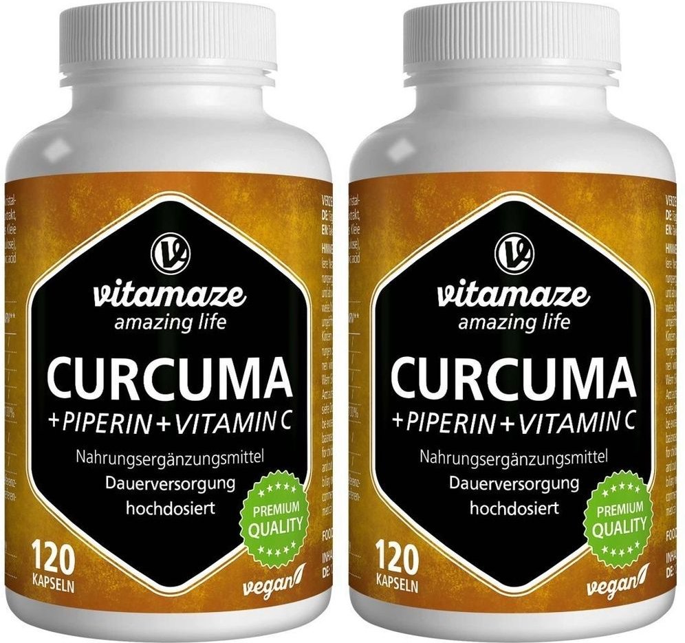 Curcuma + Piperin Vitamin C vegan x2 2x120 St Kapseln