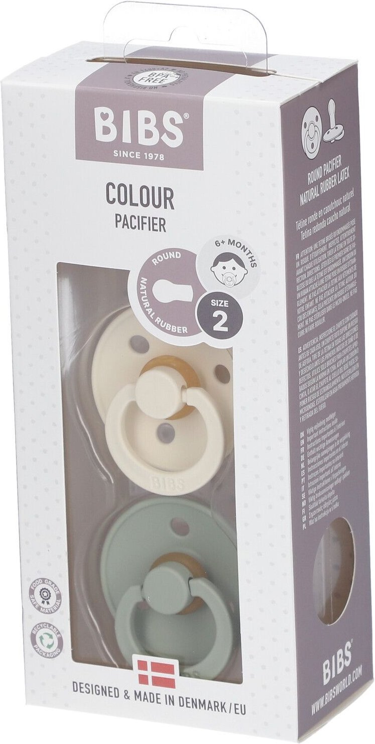 Bibs Fopspeen Sage - Ivory 6-18 Maanden 2 St Schnuller