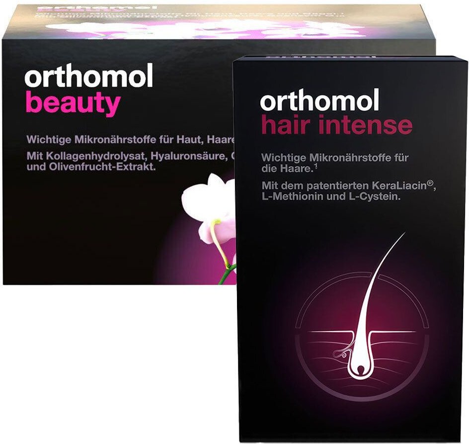 Orthomol Beauty Nachfüllpackung mit Trinkampullen + Hair Intense Set 30+60 St