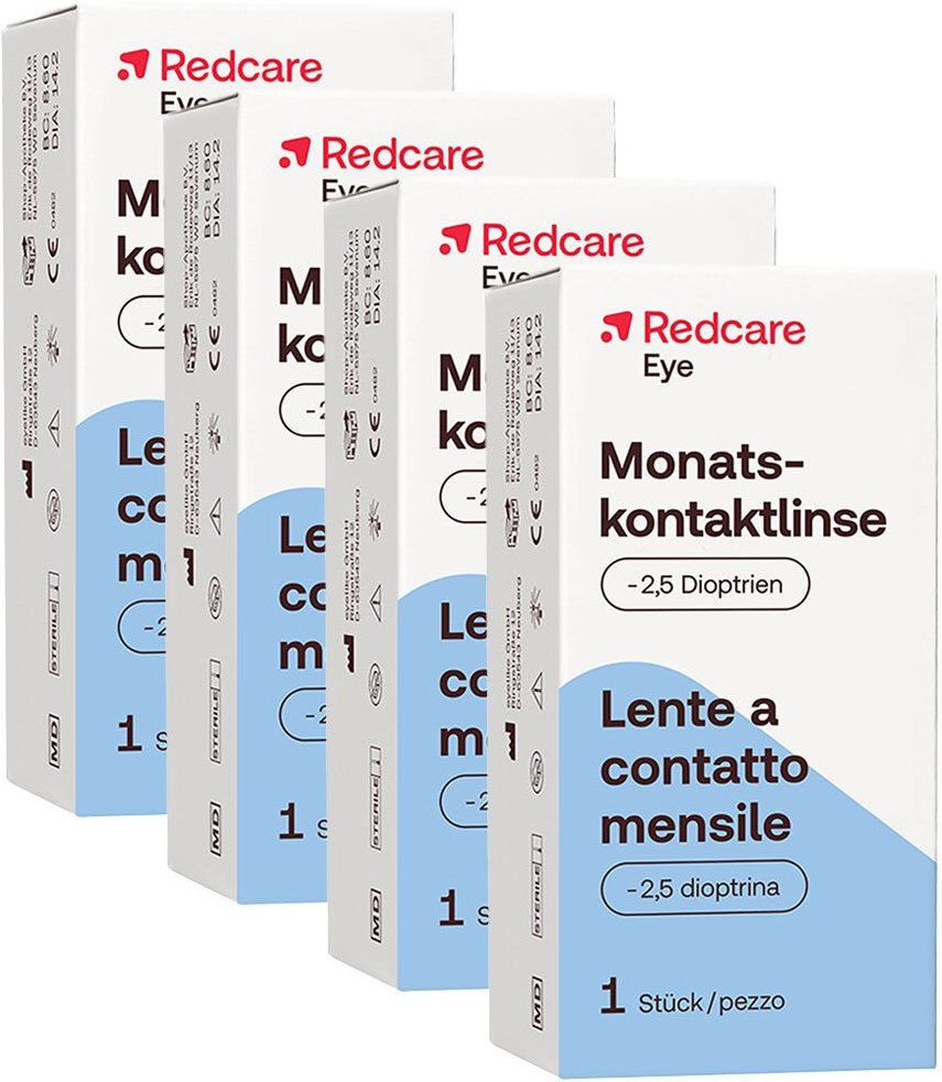 Redcare Monatslinse -2,5 4-er Set 4x1 St Kontaktlinsen