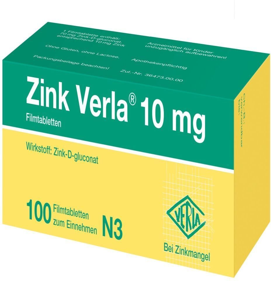 Zink Verla 10 mg Filmtabletten 100 St