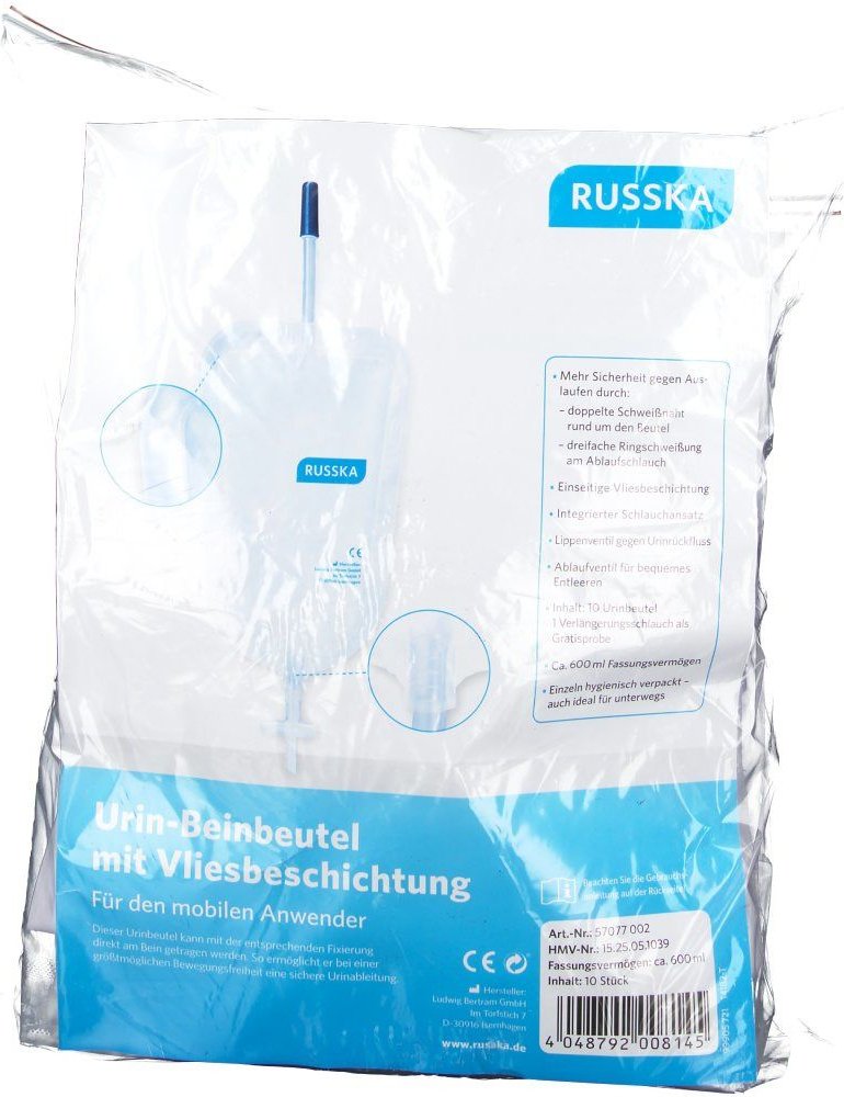 Beinbeutel 600 ml oval Lippenventil 10 St Beutel