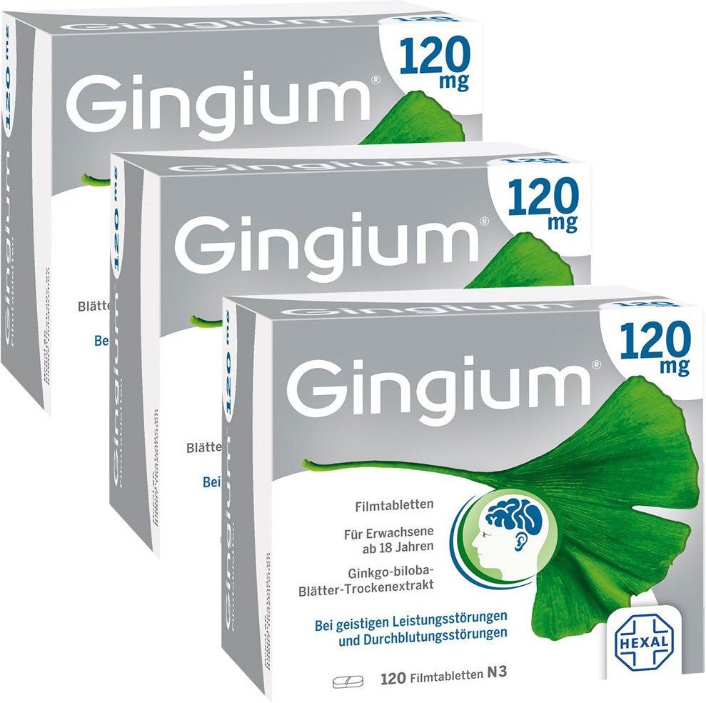 Gingium 120 MG Filmtabl 3er-Pack 3x120 St Filmtabletten