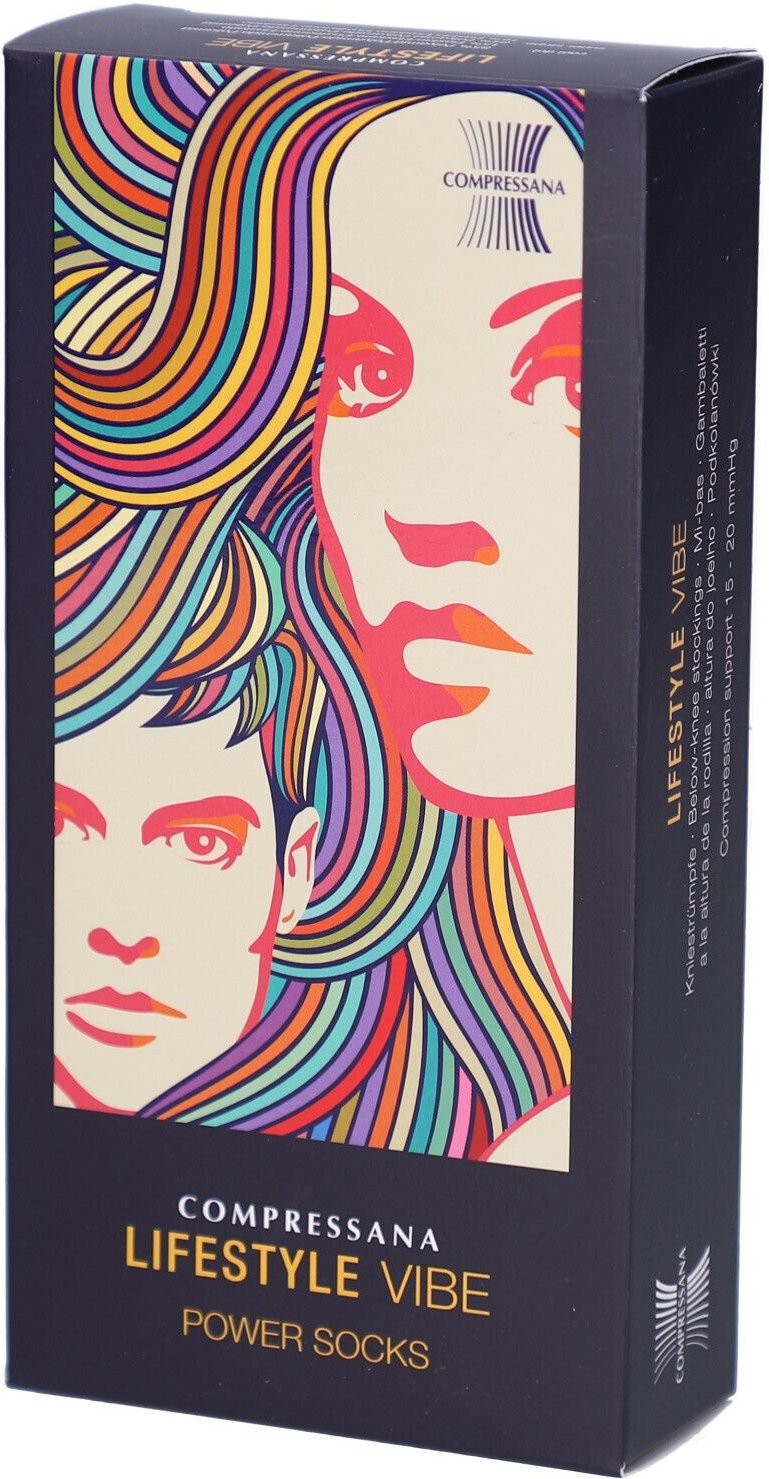 Compressana Lifestyle Vibe AD 2 pure black m.Sp. St Strümpfe