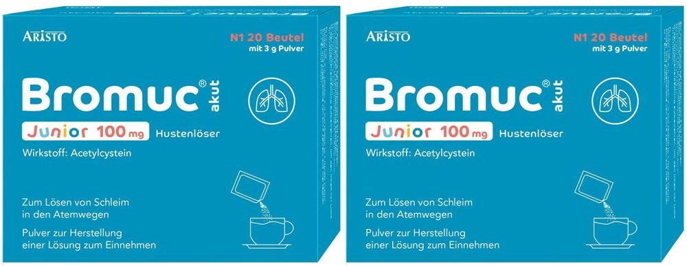 Bromuc Akut Junior 100Mg x2 2x20 St Pulver zur Herstellung einer Lösung zum Einnehmen