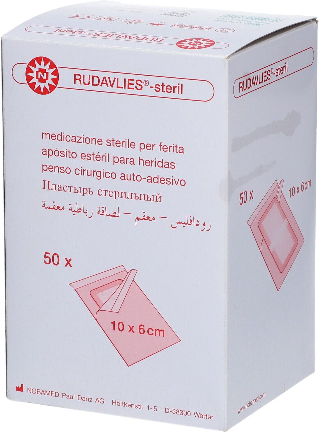 RUDAVLIES-steril Verbandpflaster 6x10 cm 50 St Pflaster