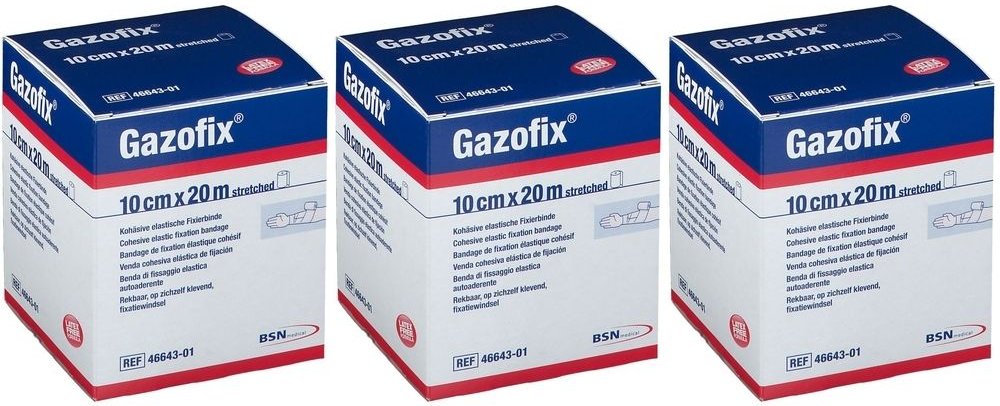 Gazofix Fixierbinde kohäsiv 10 cmx20 m 3x 3x1 St Binden