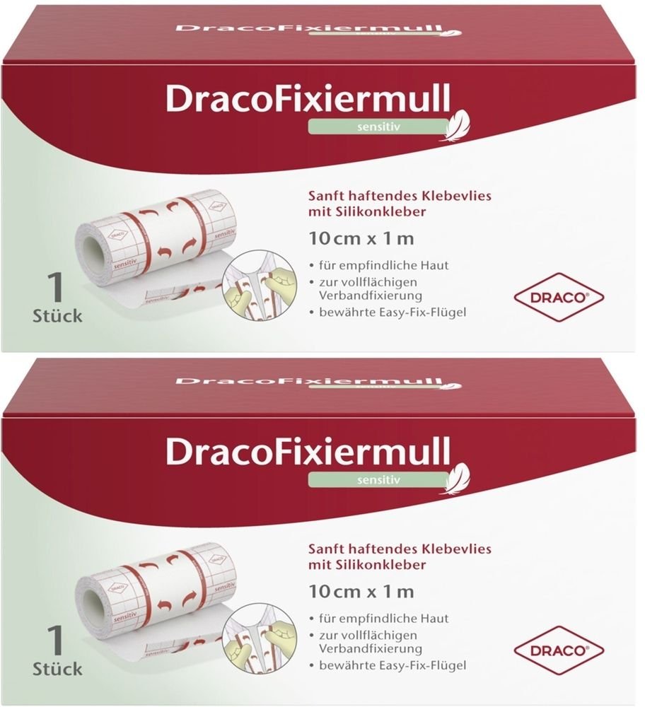 Dracofixiermull sensitiv 10 cmx1 m 2x 2x1 St Verband