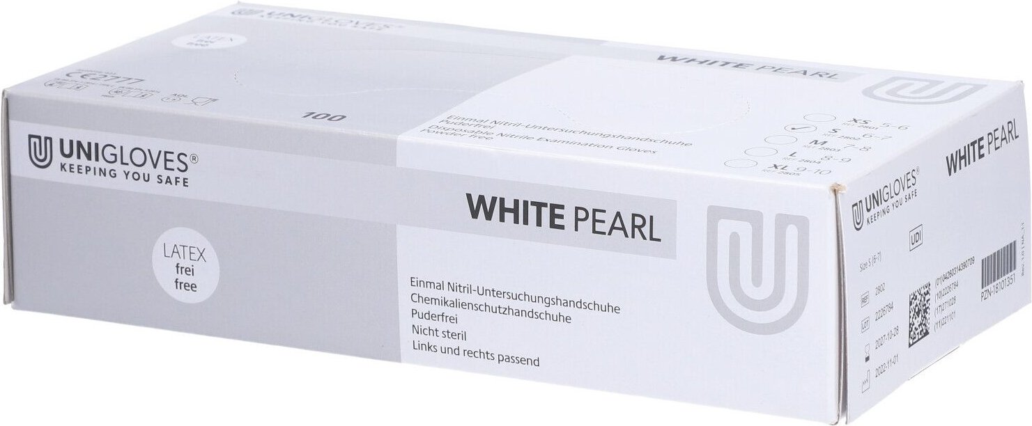 Handschuhe Einmal Nitril S weiß 100 St