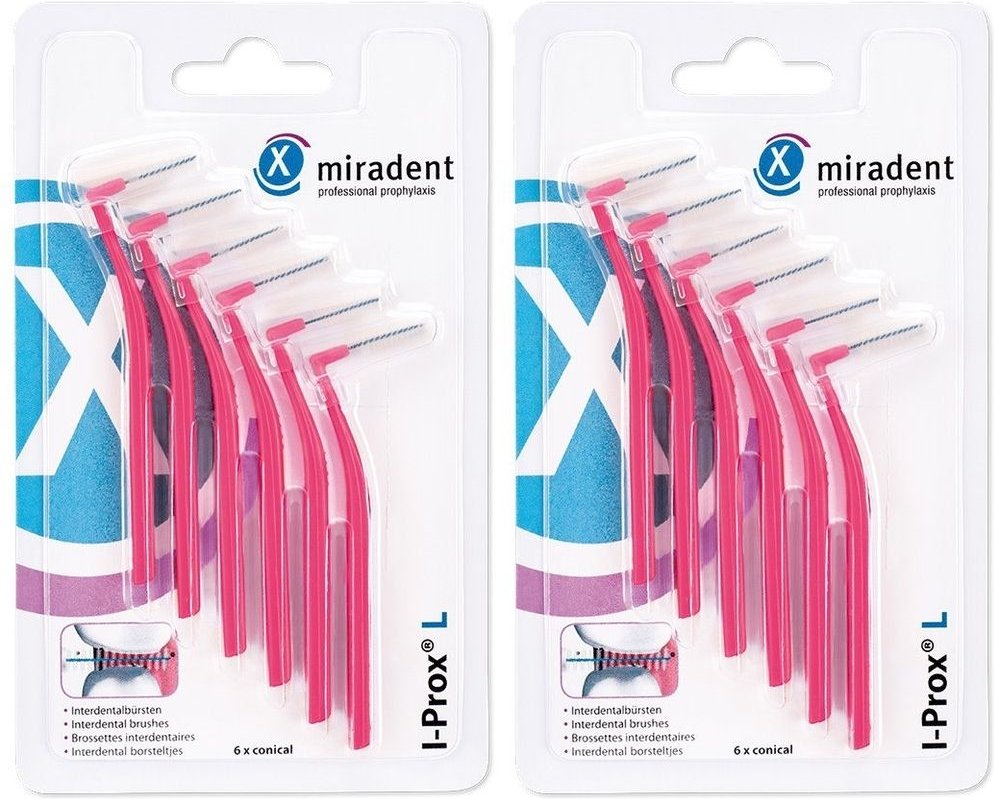 Miradent I-PROx L 0.4 Pink x2 2x6 St Zahnbürste