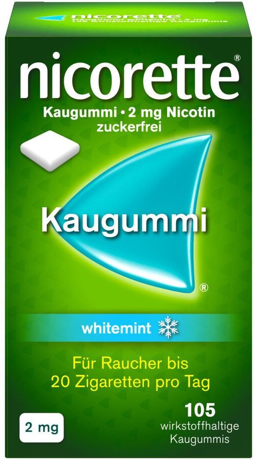 Nicorette Kaugummi 2 mg whitemint 105 St