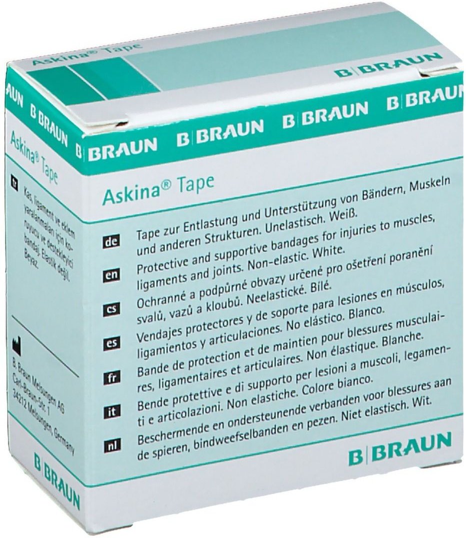Askina Tape Pfl.unelast.2,5 cmx10 m weiß 1 St Verband